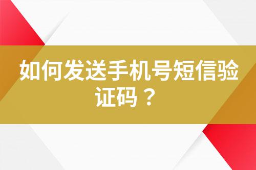 如何發送手機號短信驗證碼？
