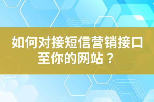 如何對(duì)接短信營(yíng)銷接口至你的網(wǎng)站？
