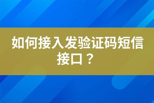 如何接入發(fā)驗(yàn)證碼短信接口？