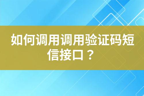 如何調用調用驗證碼短信接口？