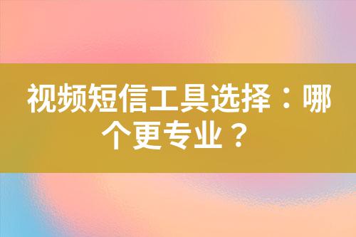 視頻短信工具選擇：哪個更專業(yè)？